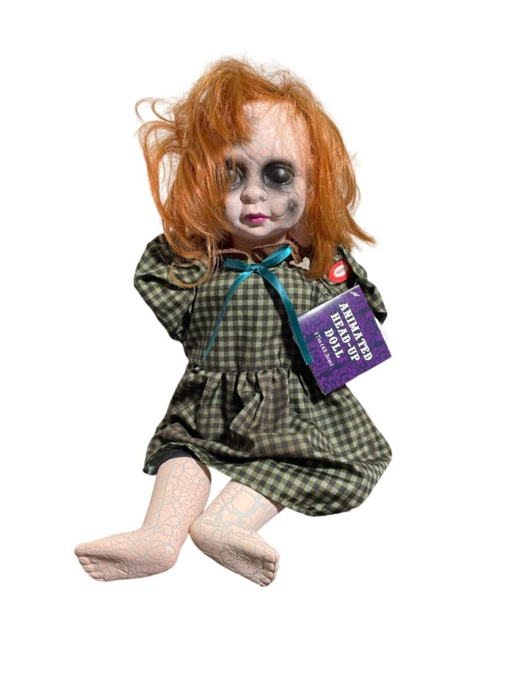Halloween Animated Head Pulling Moving Talking Light Up Doll